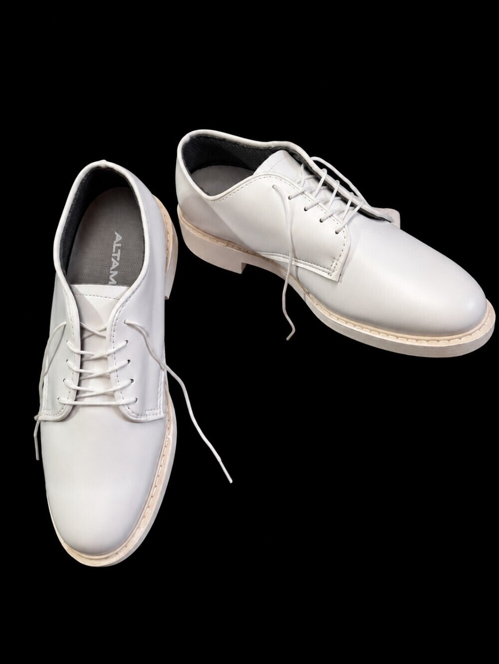 Altama White Leather Lace-Up  Oxford Dress Shoes Military USA Made Men Size 8